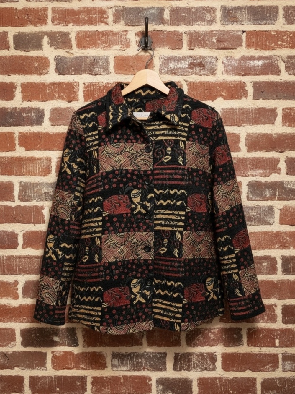 Vintage TanJay Tapestry Patchwork Boxy Jacket Size L